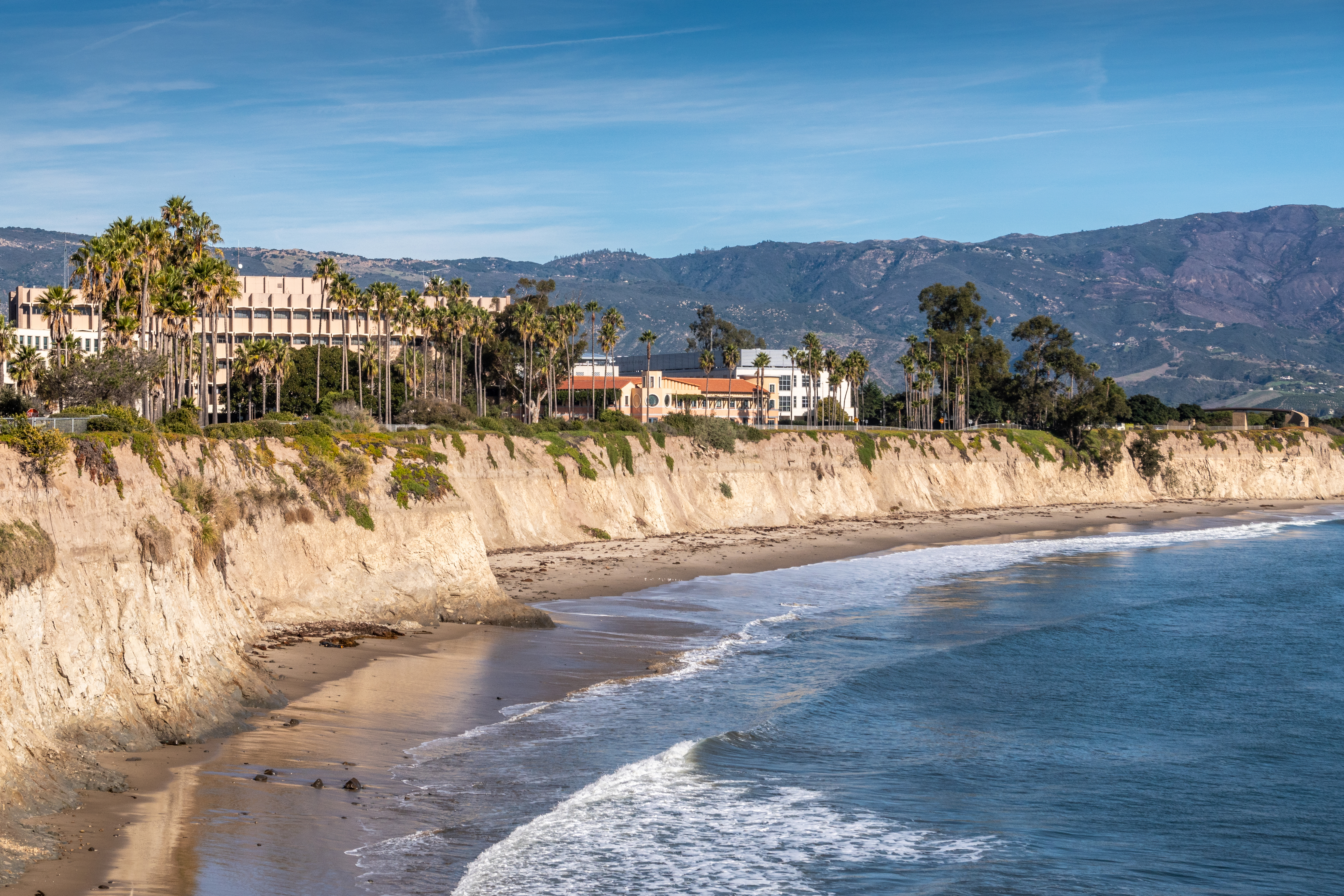 University California Santa Barbara sitting on a cliff overlooking the ocean