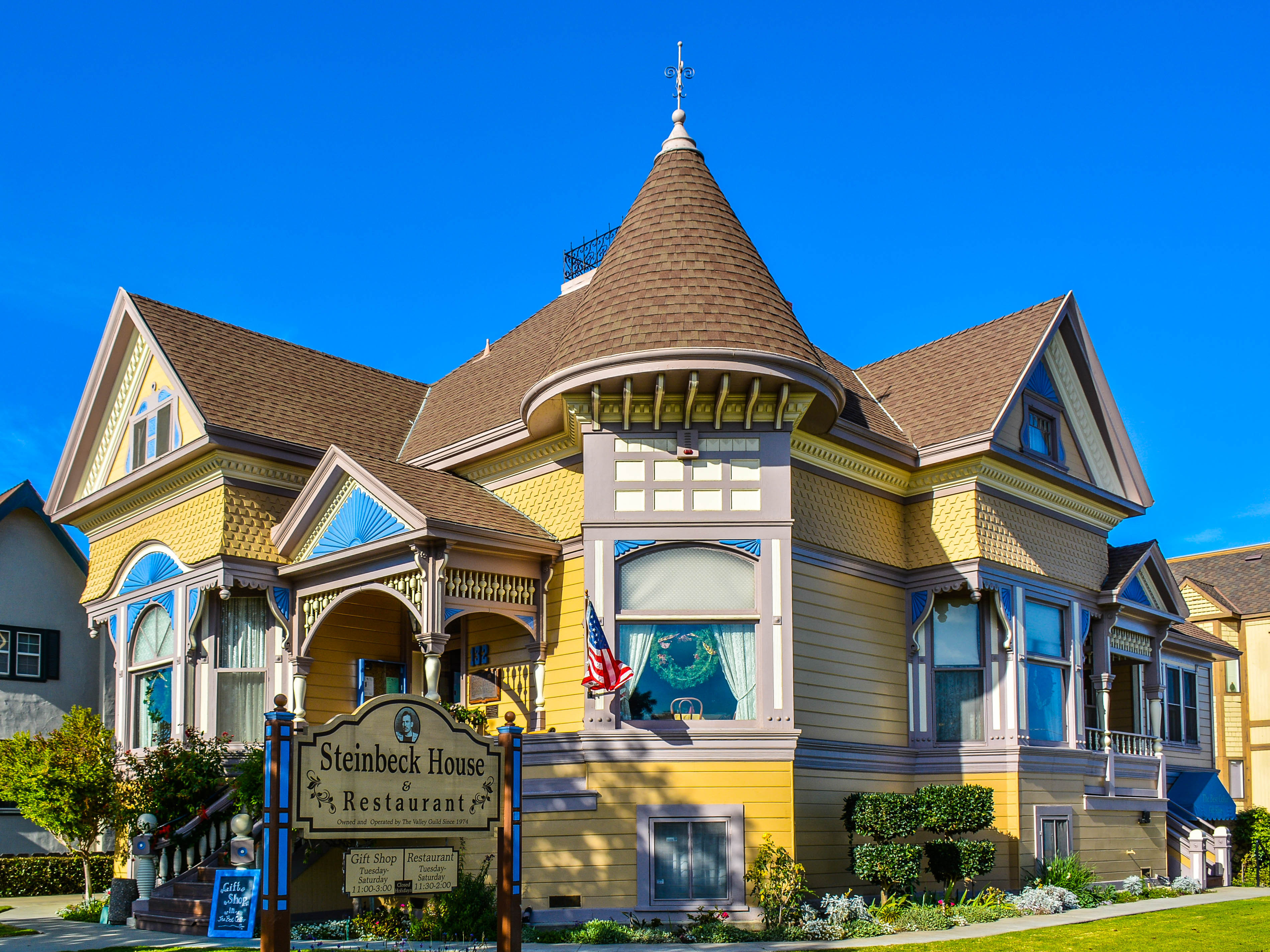 Yellow Victorian house childhood home of John Steinbeck