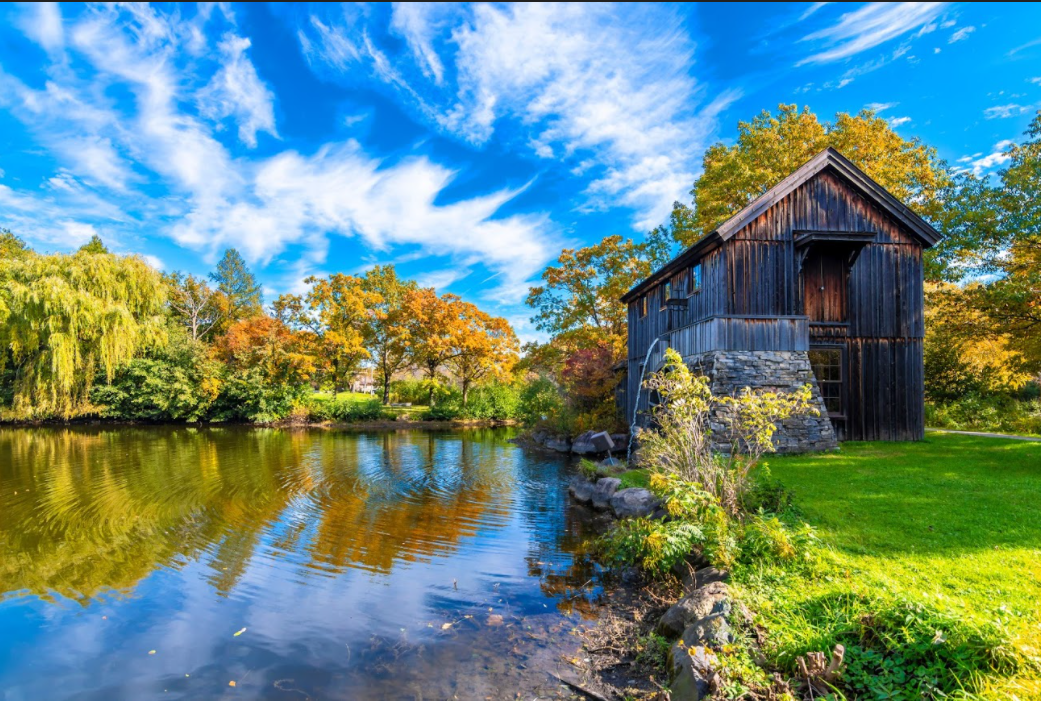 Old Watermill in Midway Village of Rockford Town Illinois