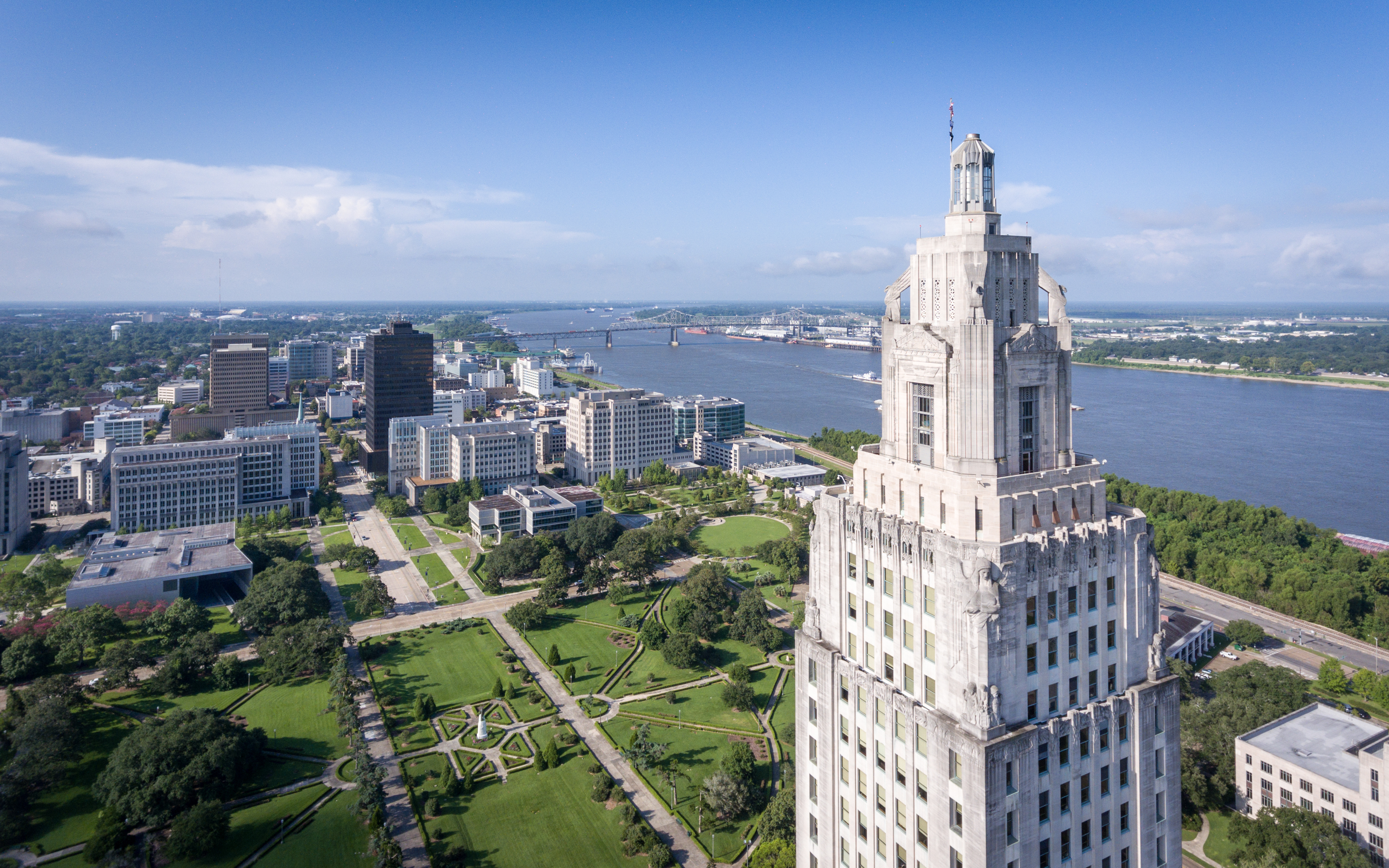 Aerial view of downtown Baton Rouge Louisiana