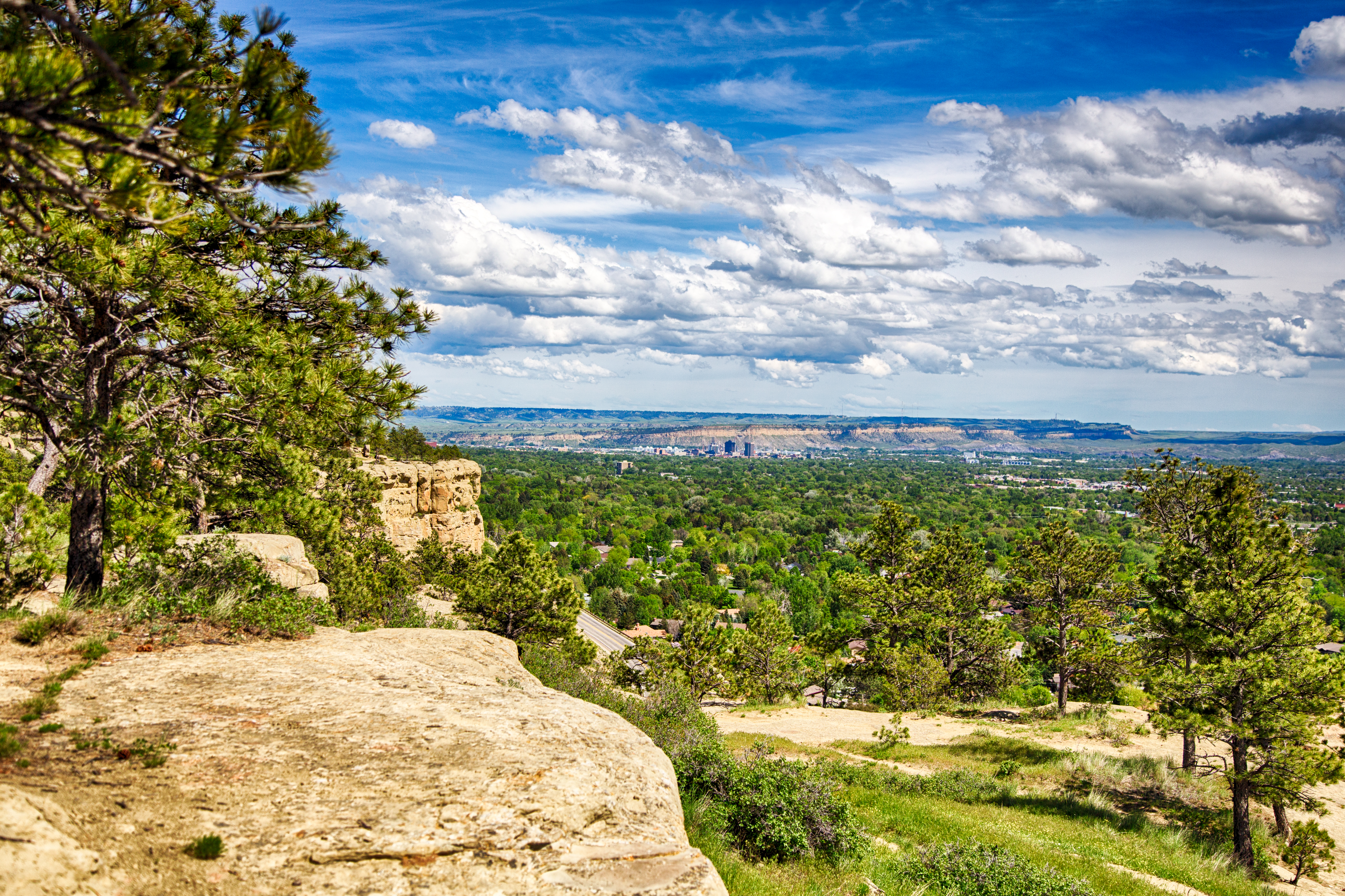 The view from the top of the sandstone bluffs surrounding Billings, Montana