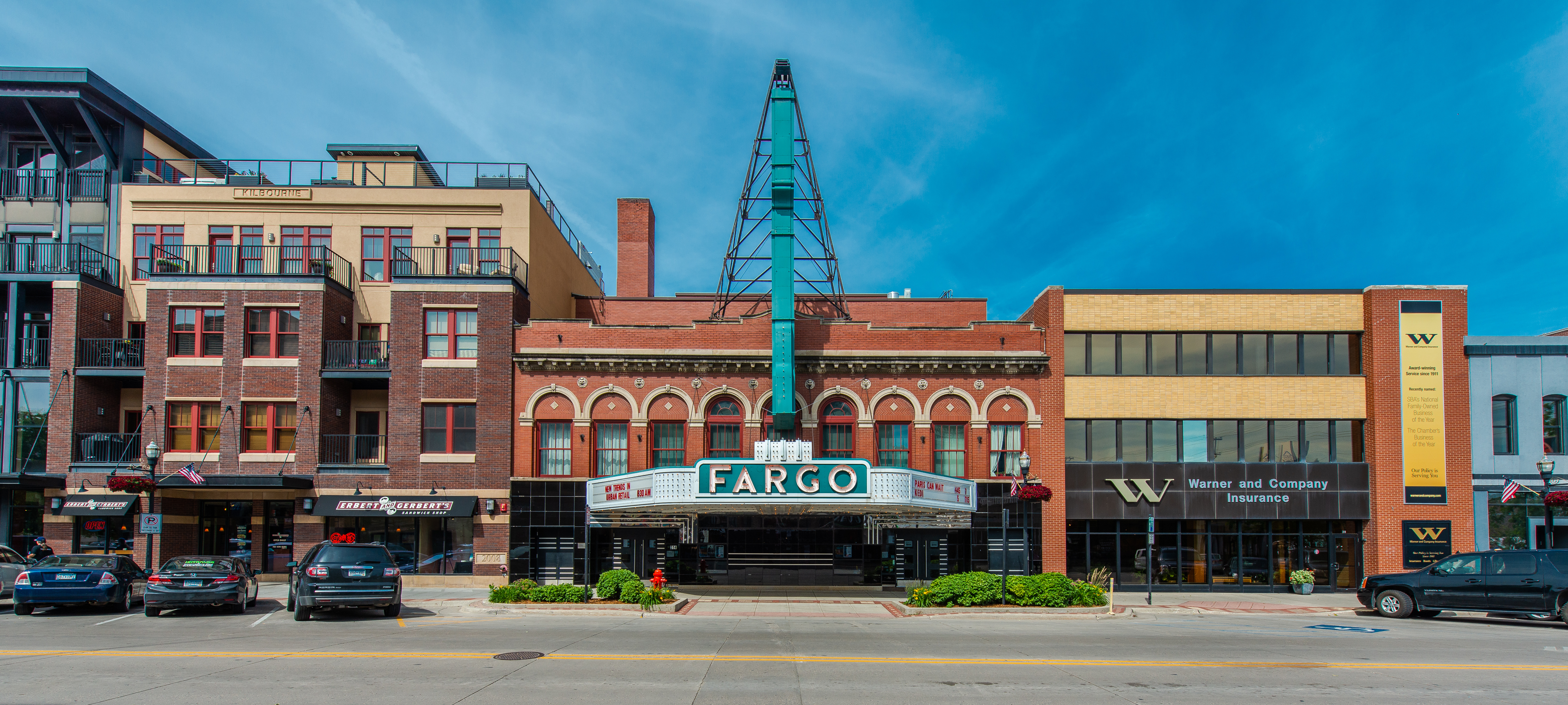Fargo Theater and street view in Fargo North Dakota