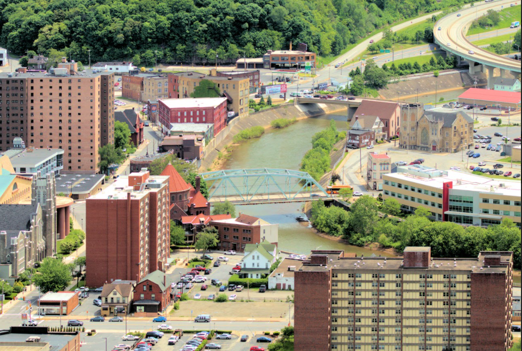 Aerian view of downtown Johnstown