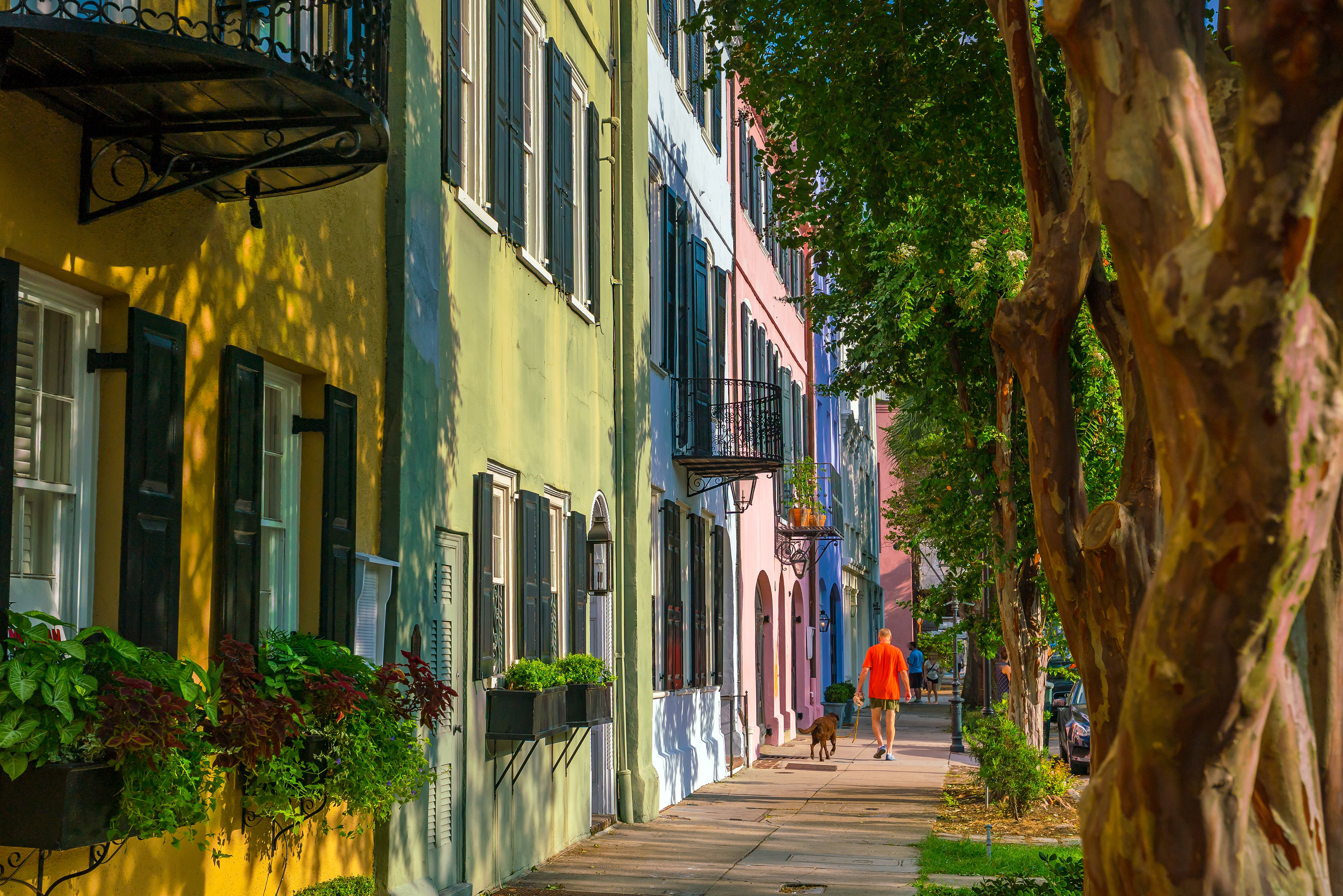 Colorful building in a historic section of Charleston South Carolina