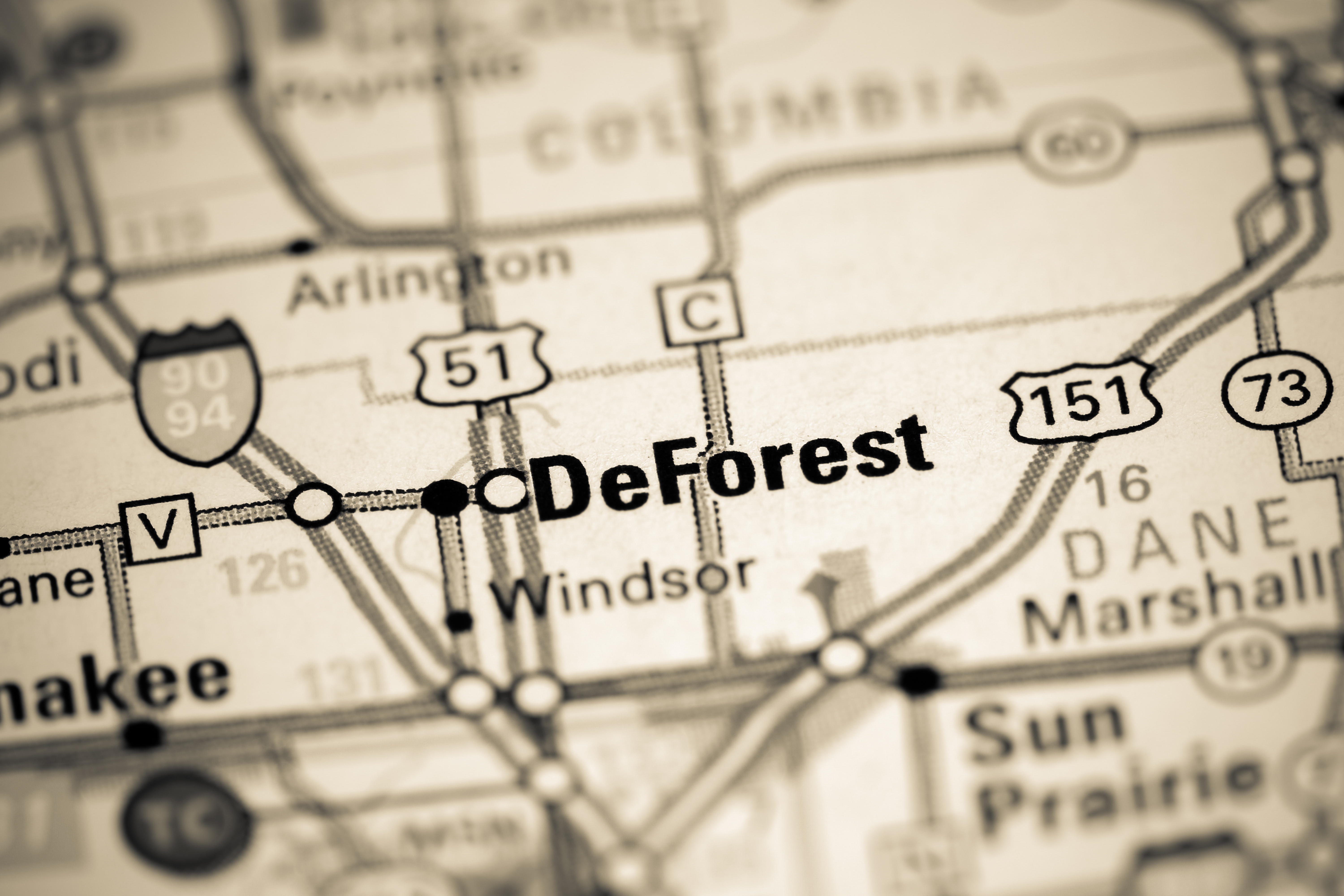 Map of DeForest Wisconsin
