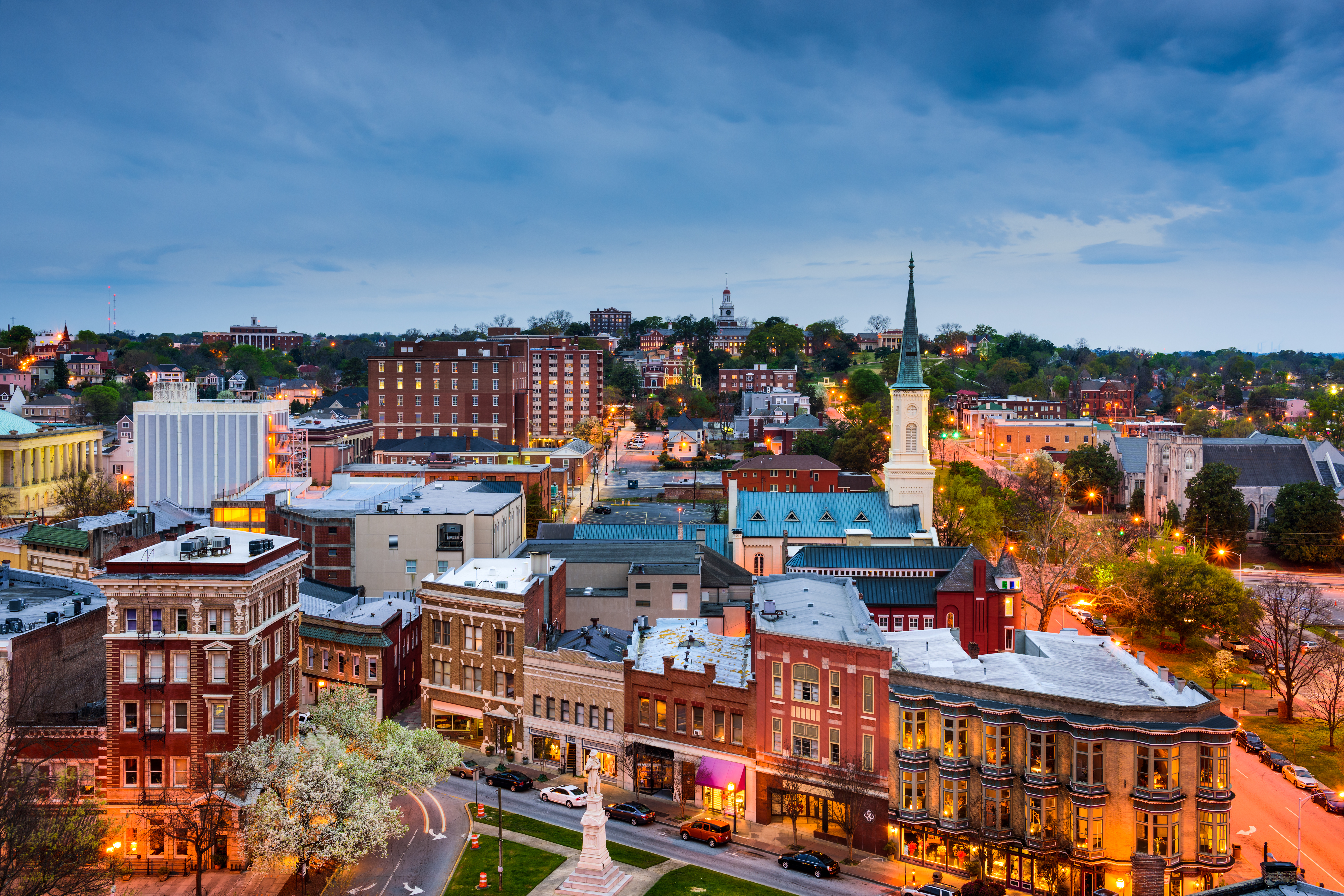 Aerial view of downtown Macon Georgia