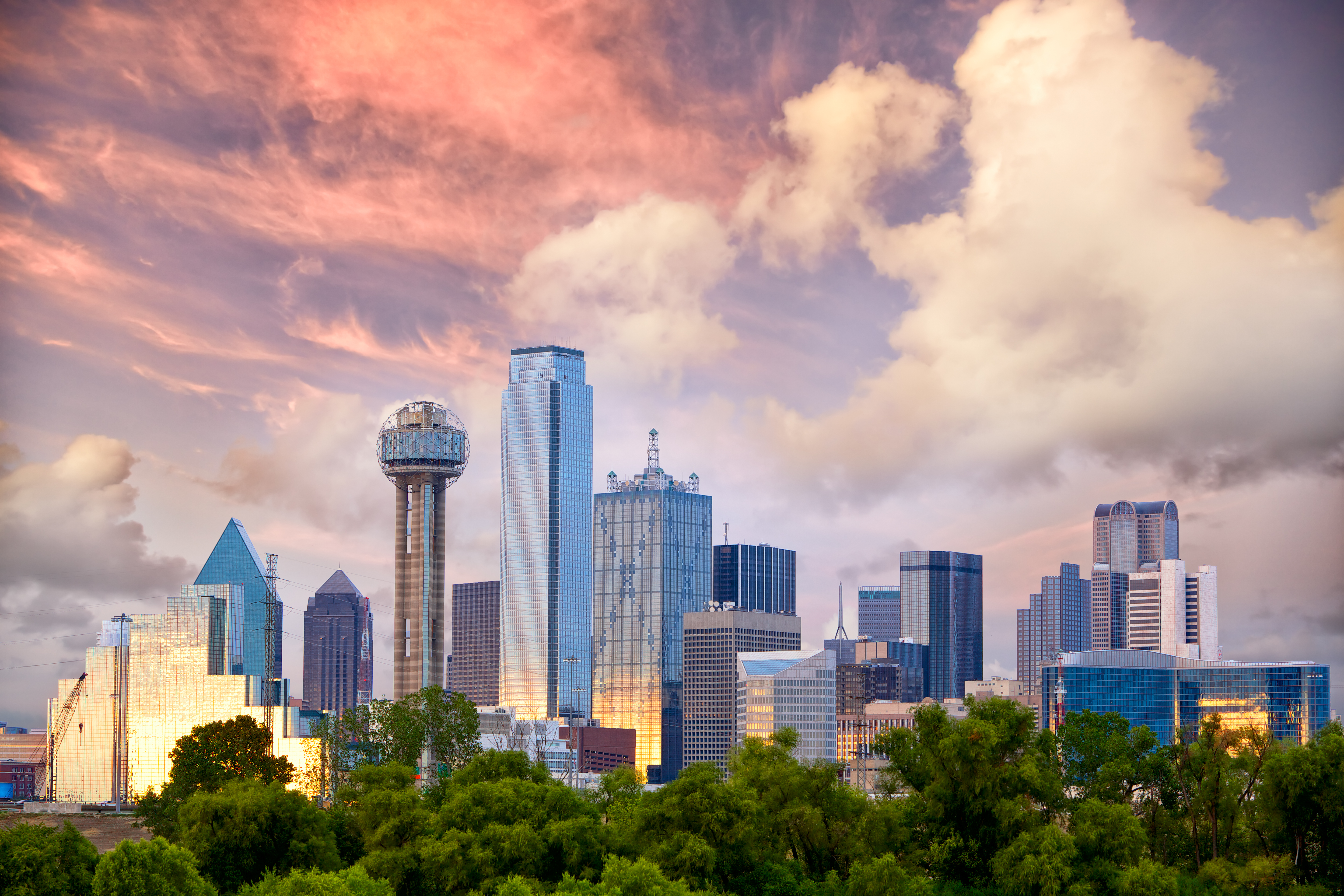 Dallas Texas skyline at twilight