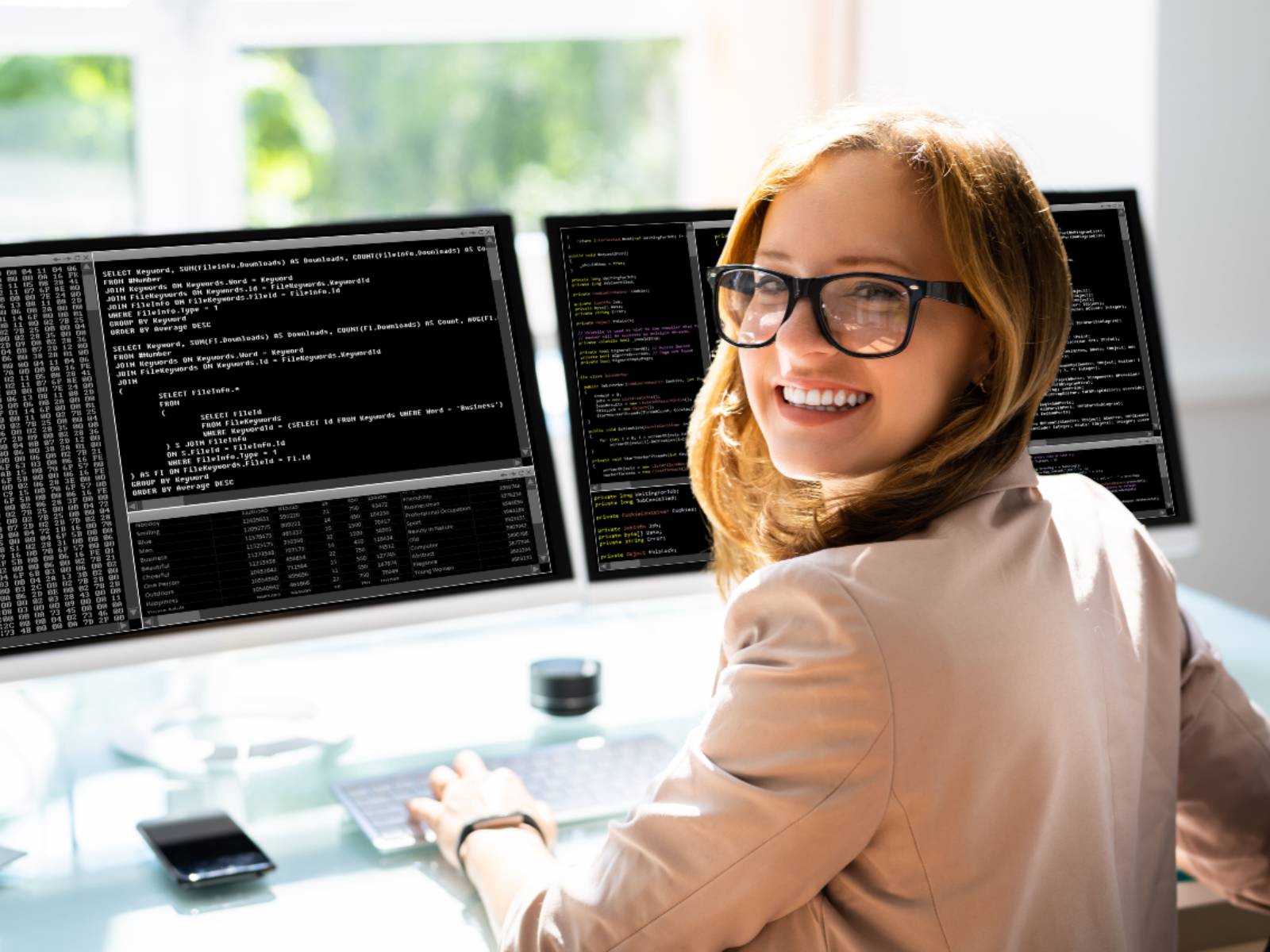 Young-woman-working-as-a-software-developer