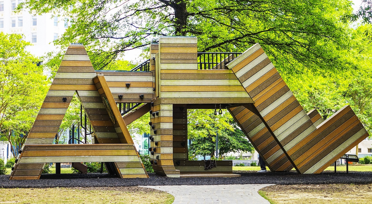 Playground equipment in the shape of ATL Atlanta