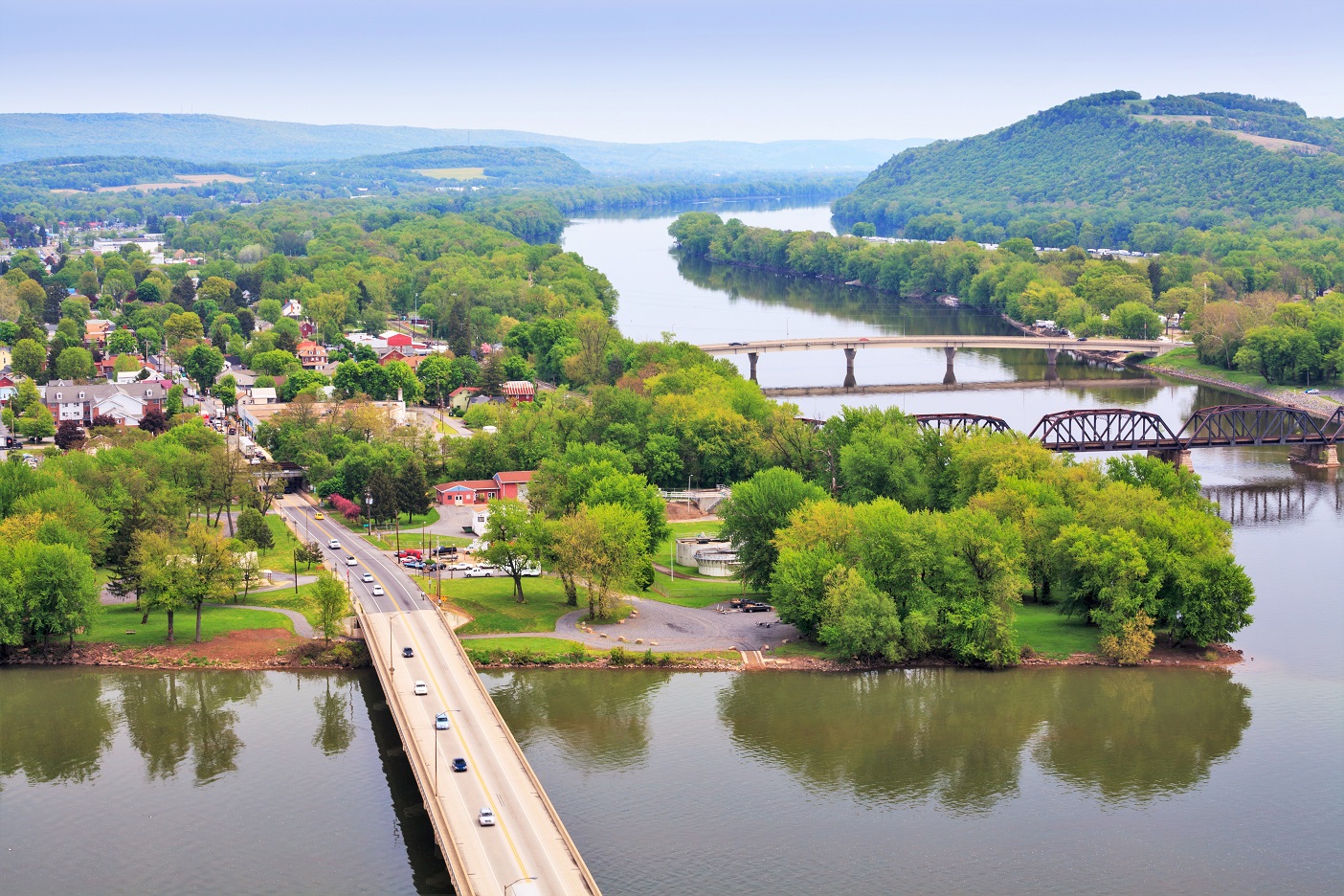 Aerial view of Sunbury Pennsylvania