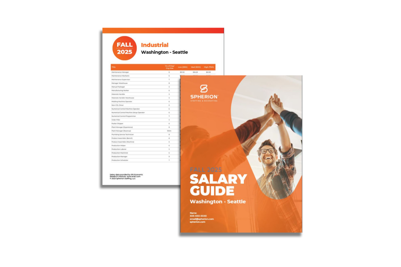 Two pages of a Spherion Salary Guide