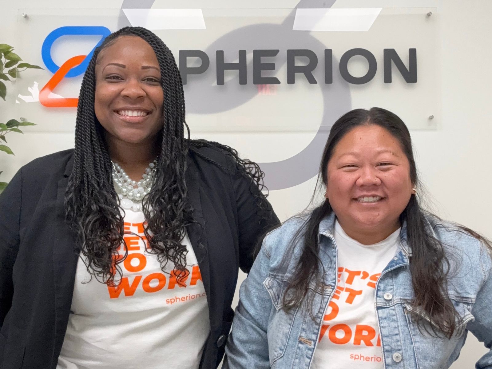 Two women in a Spherion office
