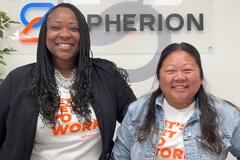 Two women in a Spherion office