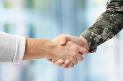 Military handshake with Civilian