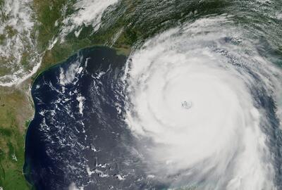 Satellite view of hurricane 