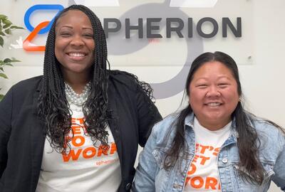 Two women in a Spherion office