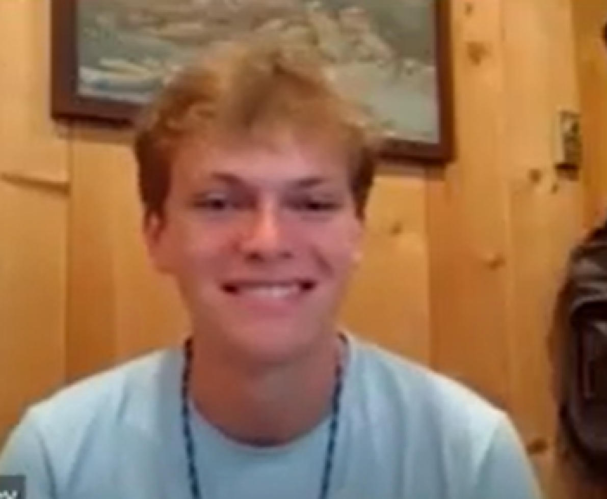 Video still of Jacob Reeder, scholarship winner