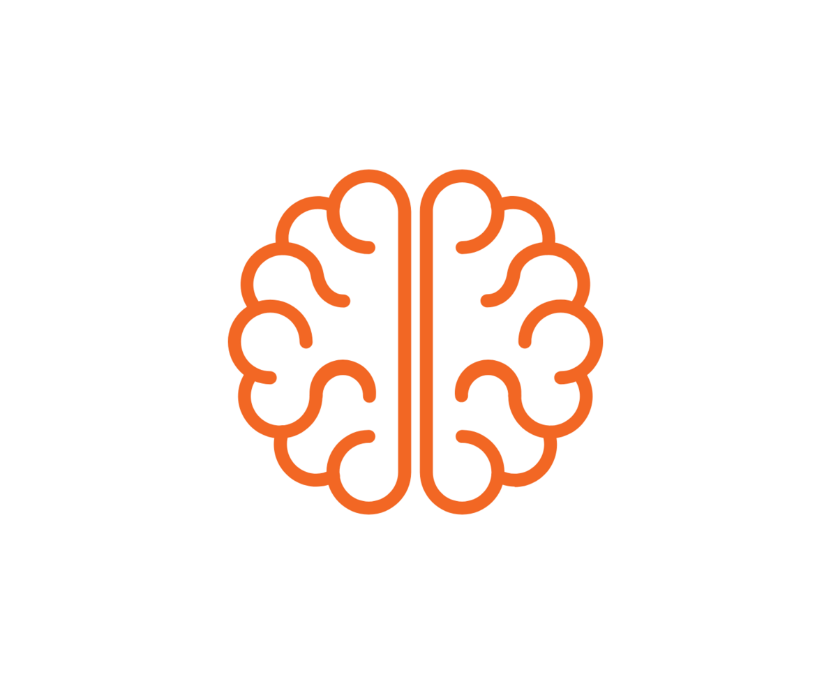 Spherion works with our candidates to match them with the best job for their skills and experience to reduce turnover at your business. Orange outline of a brain on a white background
