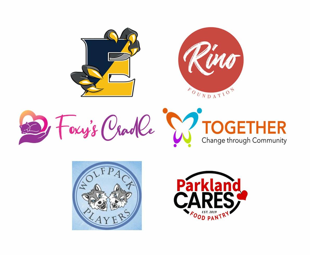 A collage of six nonprofit logos on a white background