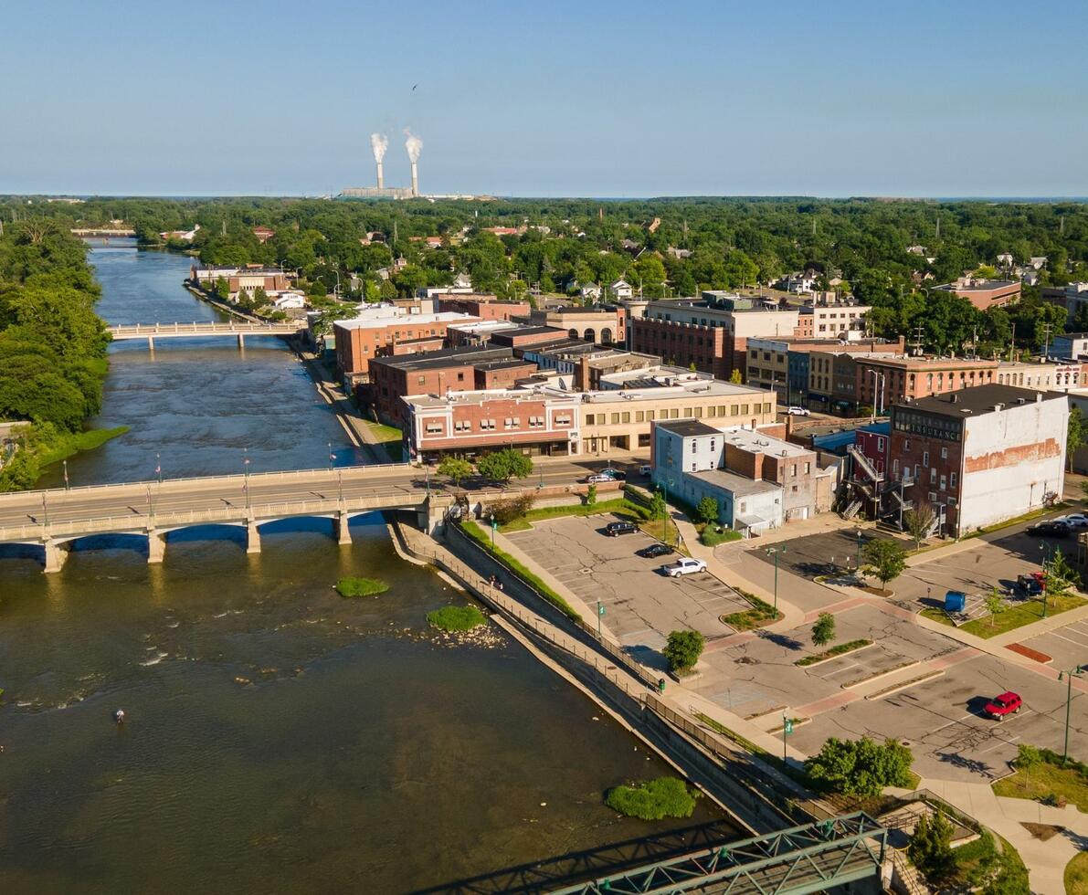 Aerial photo of Monroe, Michigan