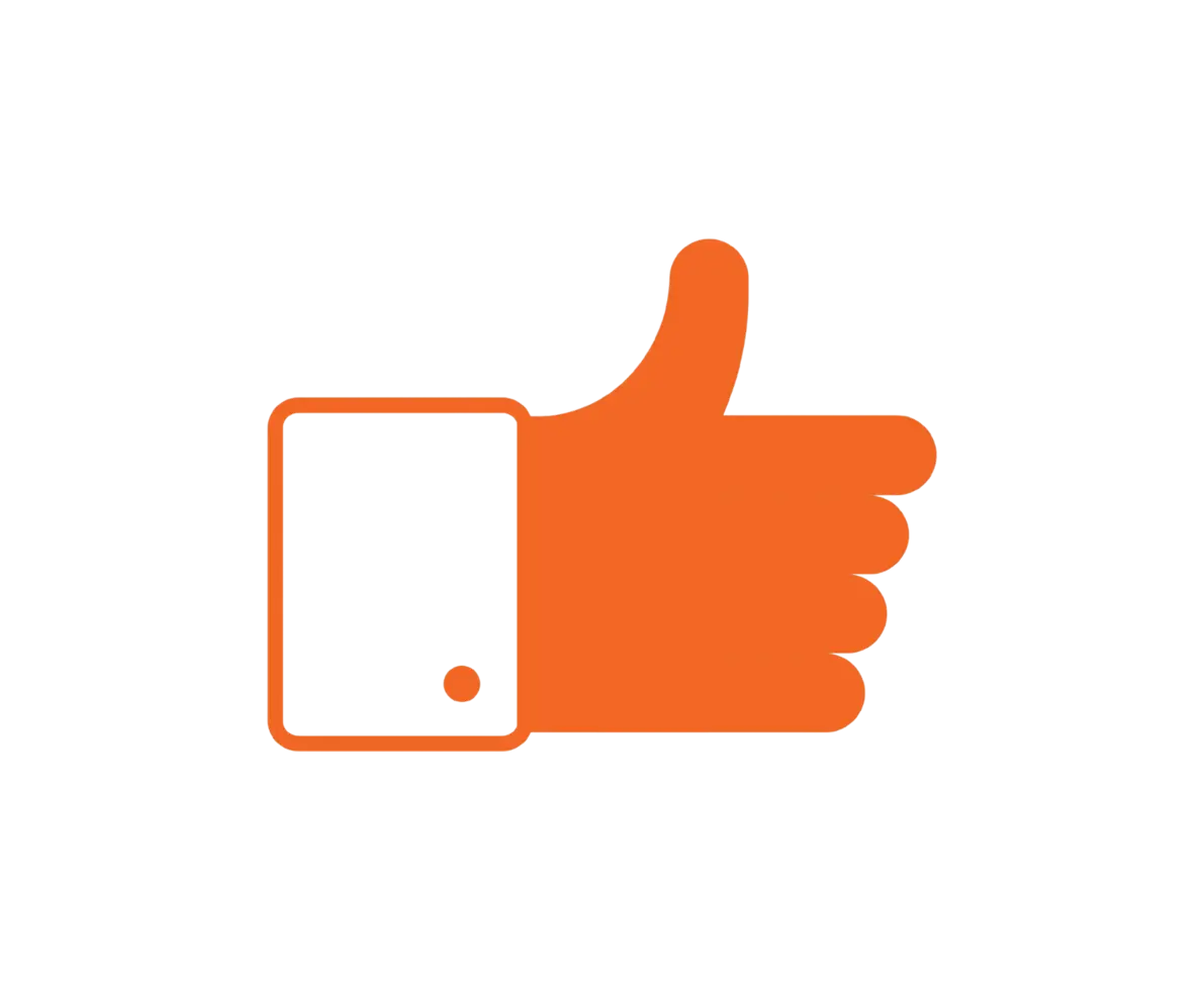 Orange thumbs up icon