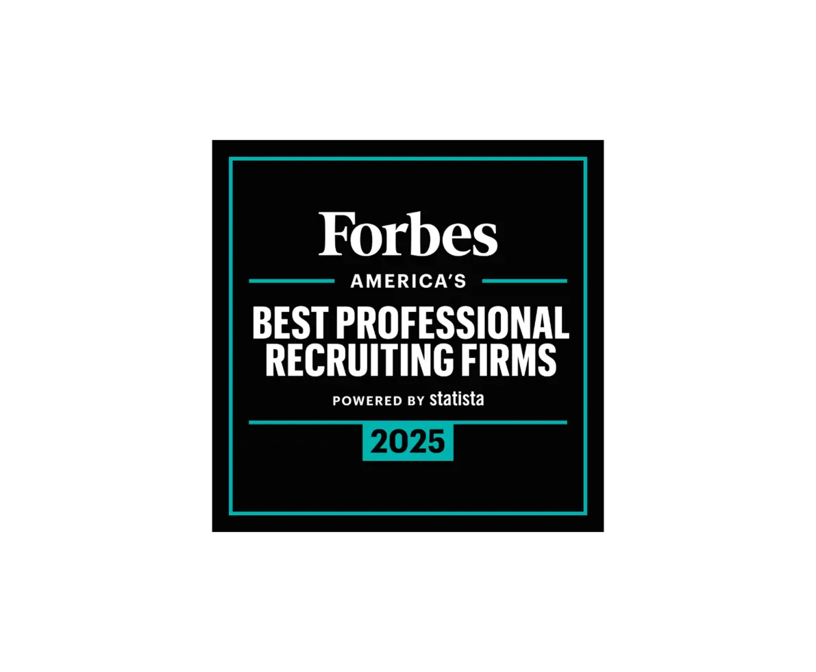 Black and white Forbes Best Professional Recruiting Firms logo