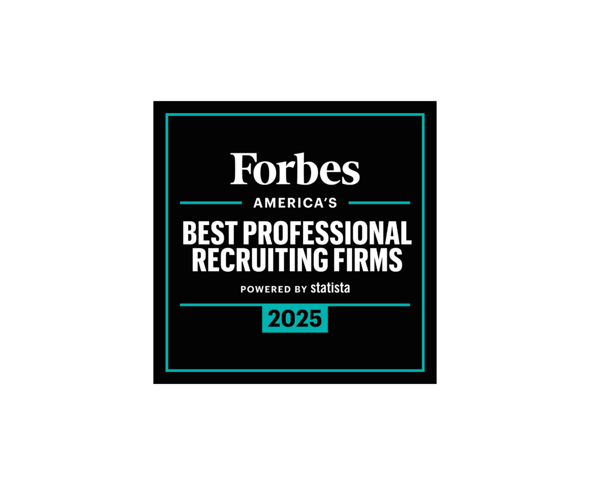 Black and white Forbes Best Professional Recruiting Firms logo