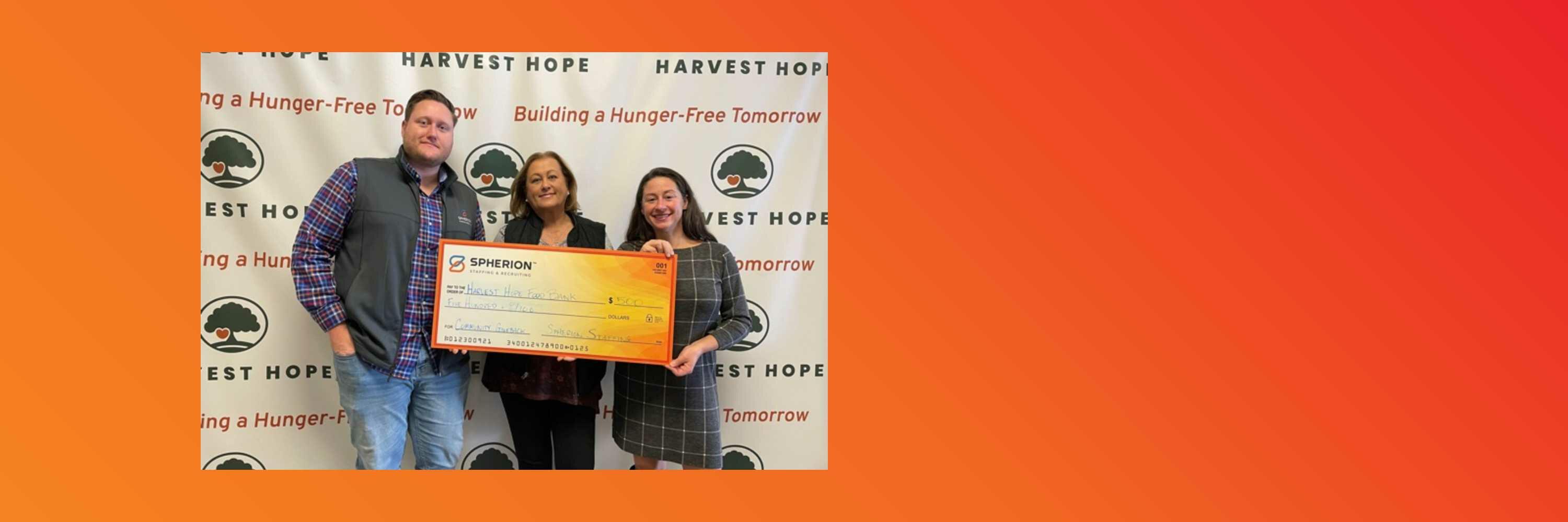 Spherion Columbia gives back to Harvest Hope