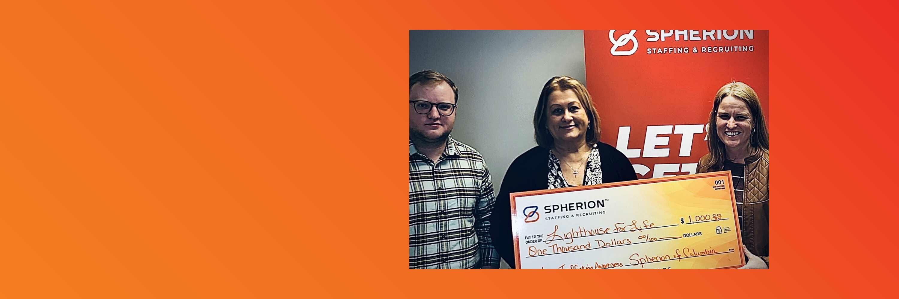 Spherion Columbia gives back to Lighthouse for Life