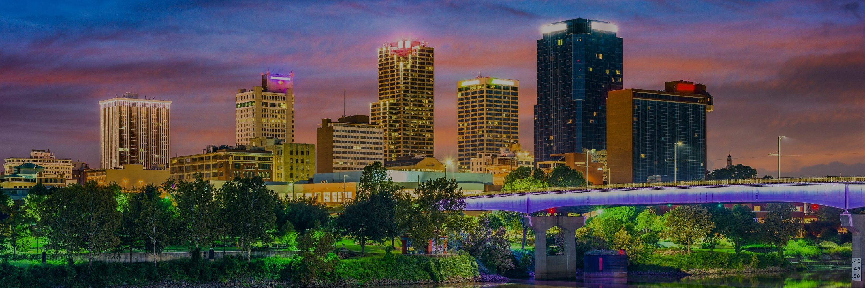 Downtown Little Rock Arkansas Cityscape at Twilight