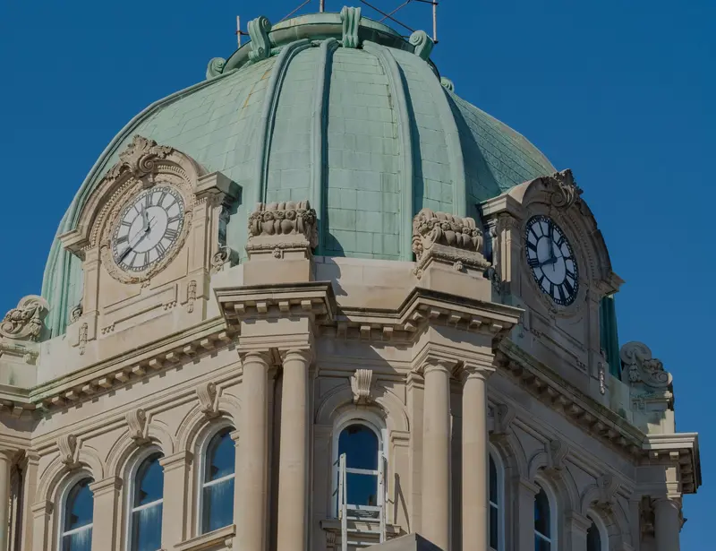 Detail view of the Kankakee, Illinois Courthouse