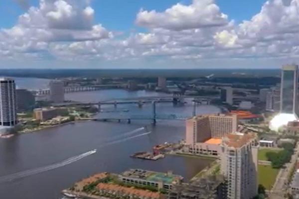 Jacksonville Florida skyline and St. Johns River