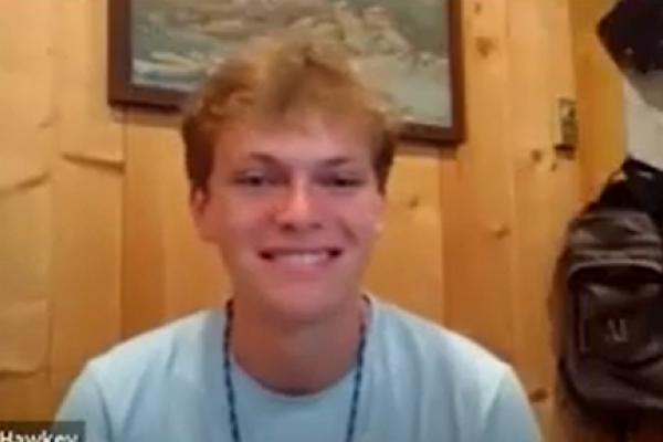 Video still of Jacob Reeder, scholarship winner