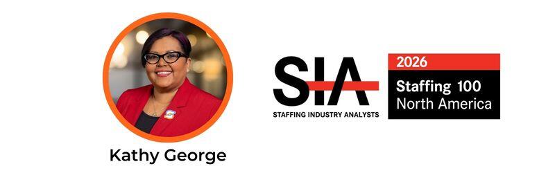 A banner iwtha photo of a woman and a logo