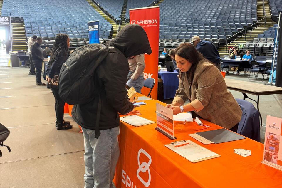 Photo of job seekers at a job fair